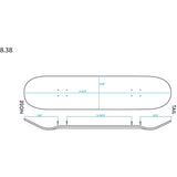 Primitive Nuevo Script Core Skateboard Deck - Grey 8.38"
