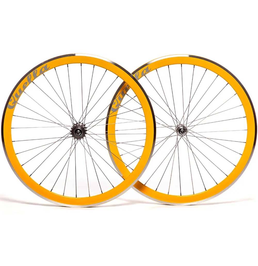 Quella 700C Fixie Bike Wheel Set - Yellow