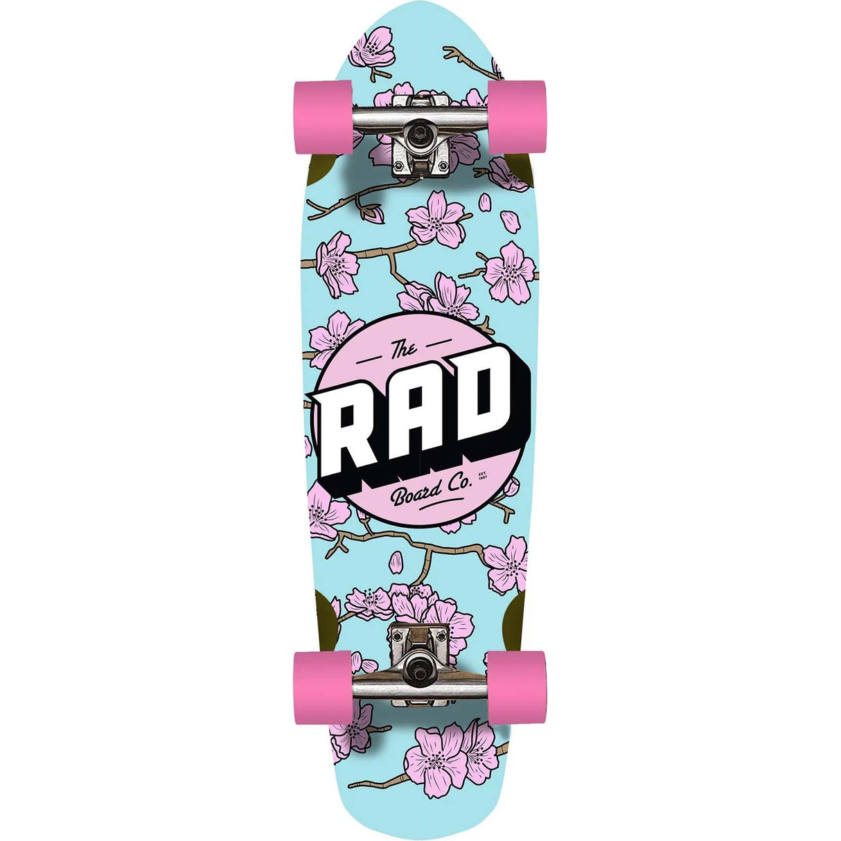 Rad Cherry Blossom Cali Cruiser Complete - Pink/Blue 9.125"