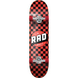 Rad Checkers Complete Skateboard - Black/Red 7.75"