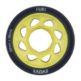 Radar Halo 59mm Roller Skate Wheels - Charcoal/Yellow 91A (Pack of 4)