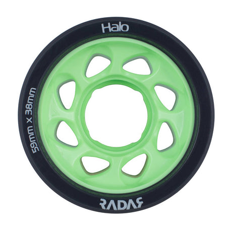 Radar Halo 59mm Roller Skate Wheels - Charcoal/Green 97A