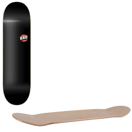 Rad Blank Logo Skateboard Deck - Black 8.125''