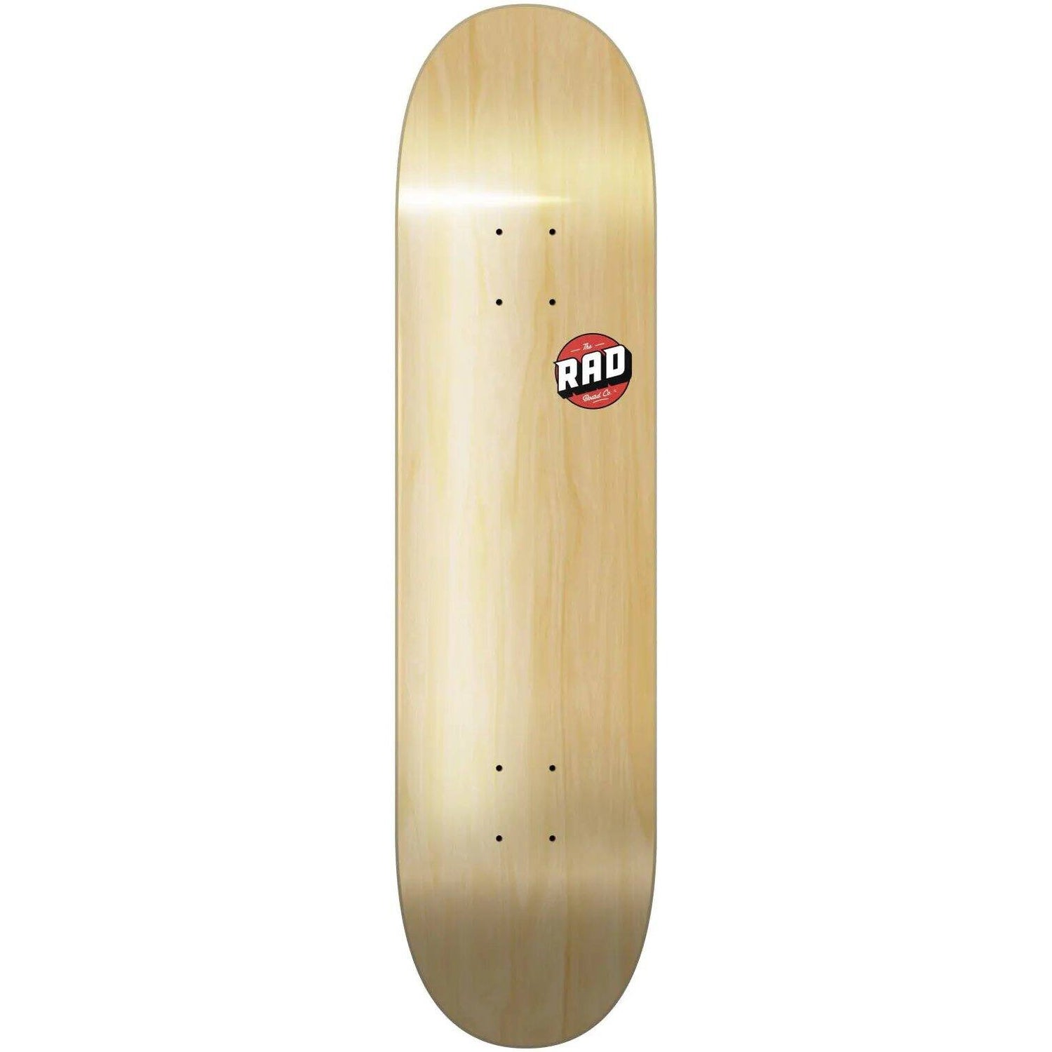 Rad Blank Logo Skateboard Deck - Natural 8.25''