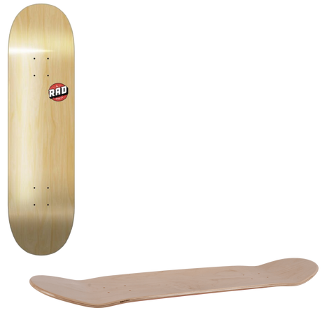 Rad Blank Logo Skateboard Deck - Natural 7.75''