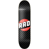Rad Checker Skateboard Deck - Black/Grey 7.75"