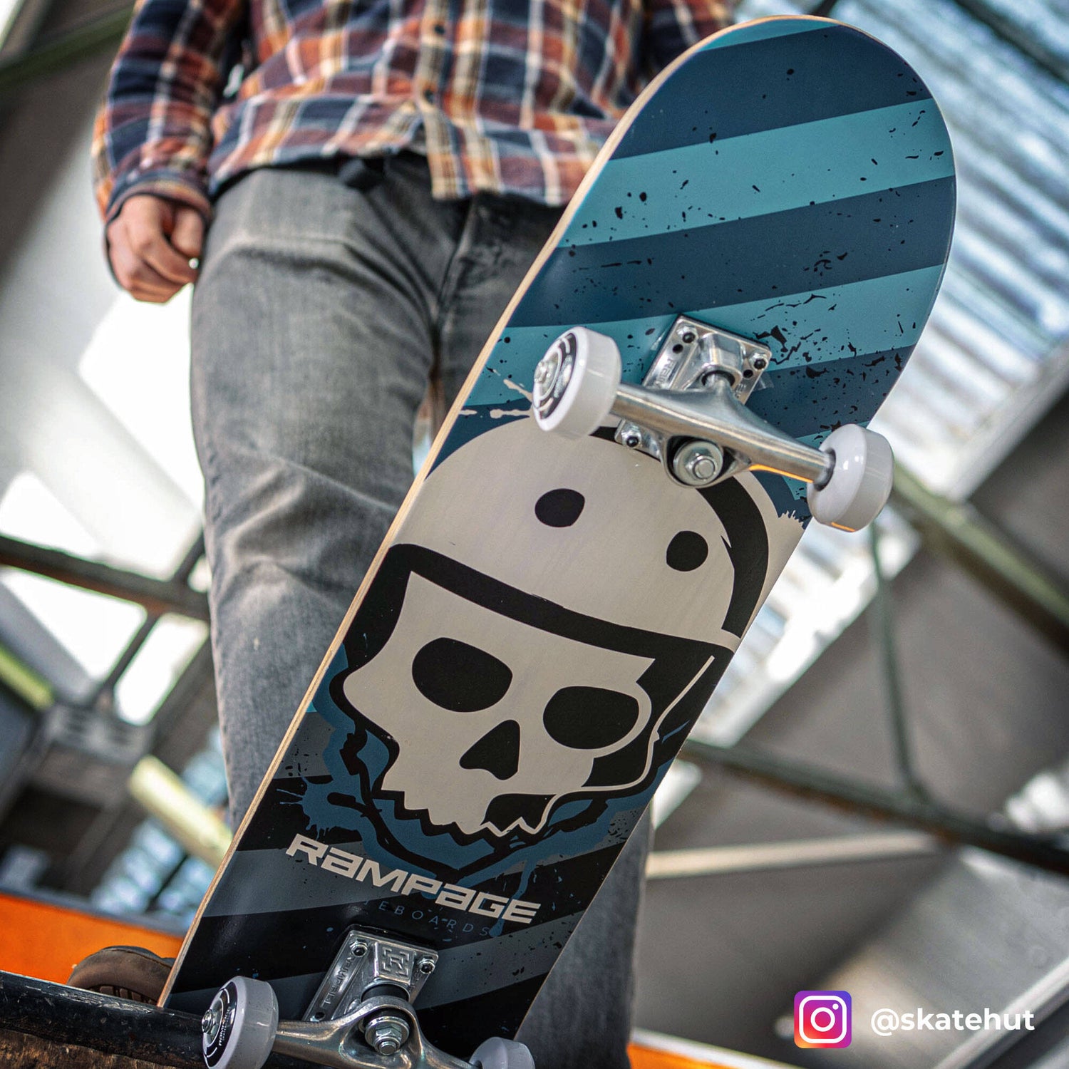 Rampage Bonehead Complete Skateboard 8'' - Blue