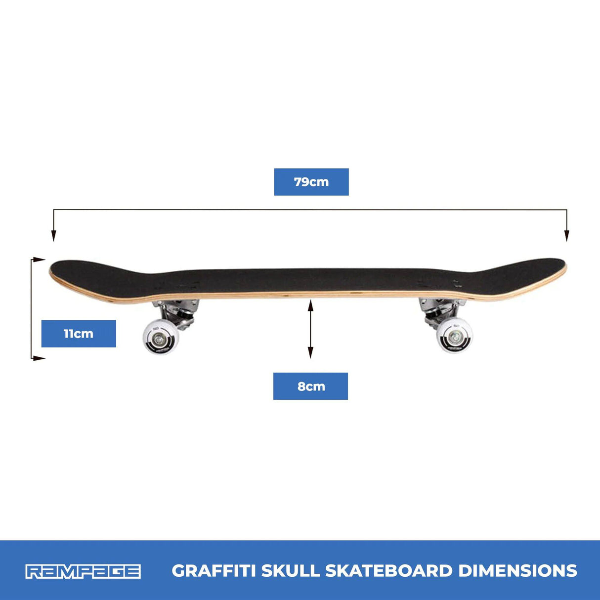 Rampage Graffiti Skull Complete Skateboard 7.75''