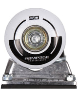 Rampage Block Logo Complete Skateboard - Red/Black 8"
