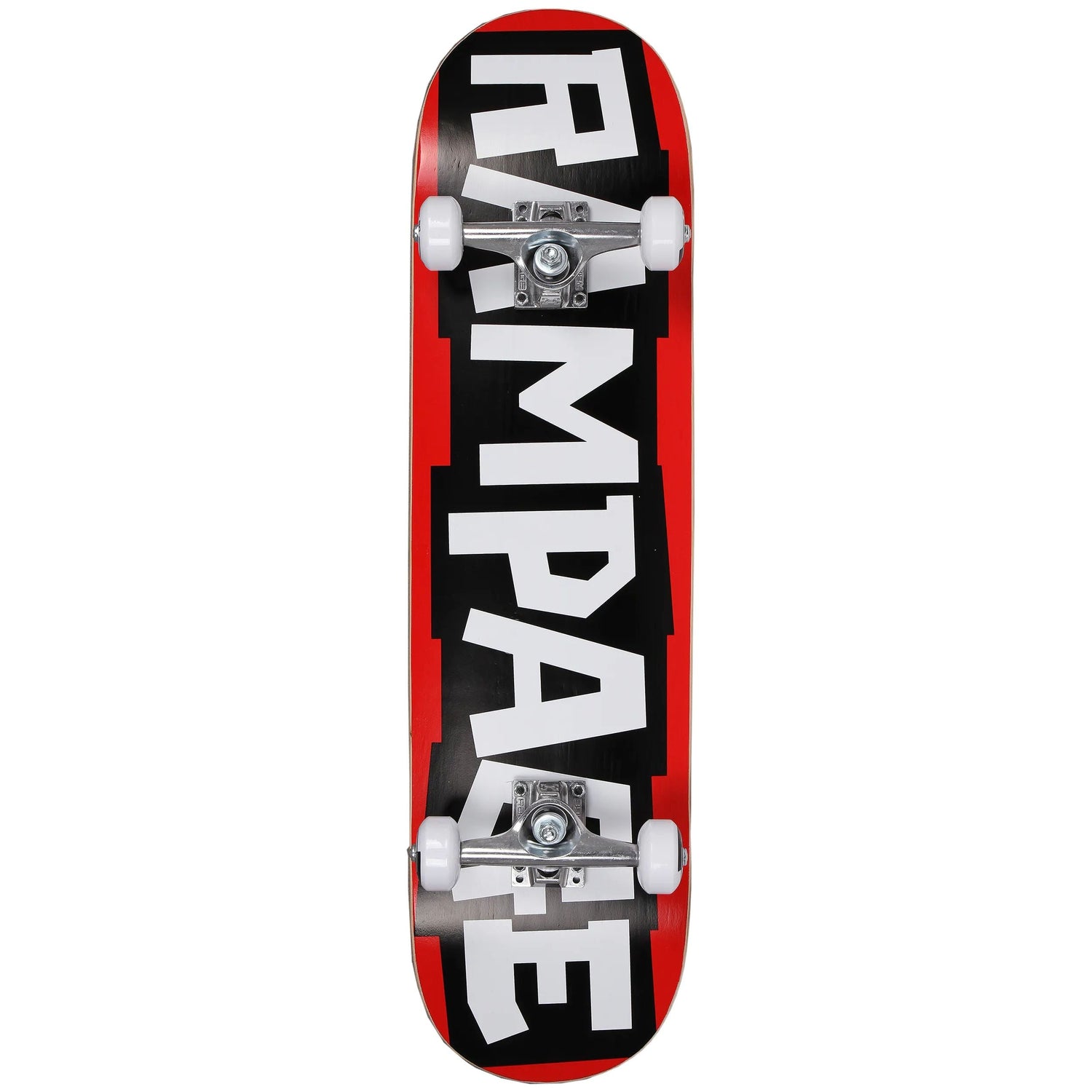 Rampage Block Logo Complete Skateboard - Red/Black 7.75"