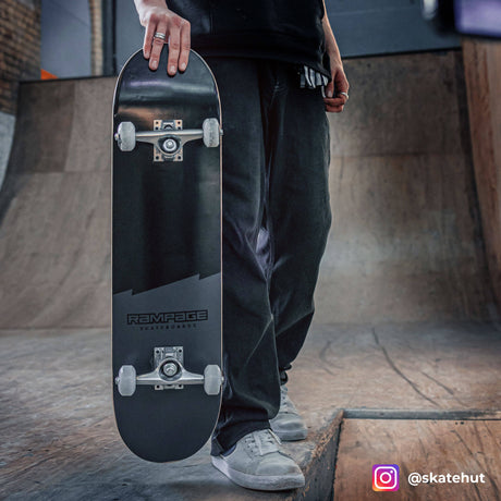 Rampage Plain Third Complete Skateboard - Black 8"