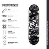 Rampage Camo Complete Skateboard - Black 8''