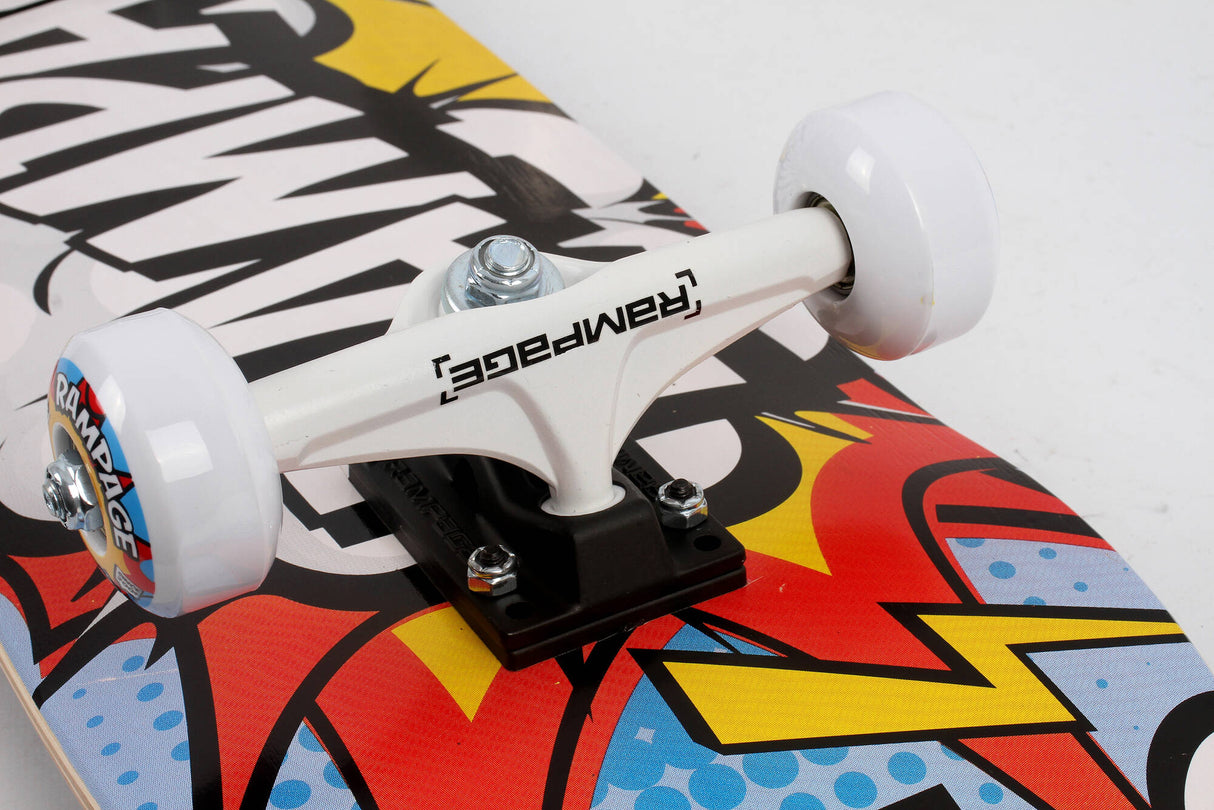 Rampage Comic Art Complete Skateboard - White 8''