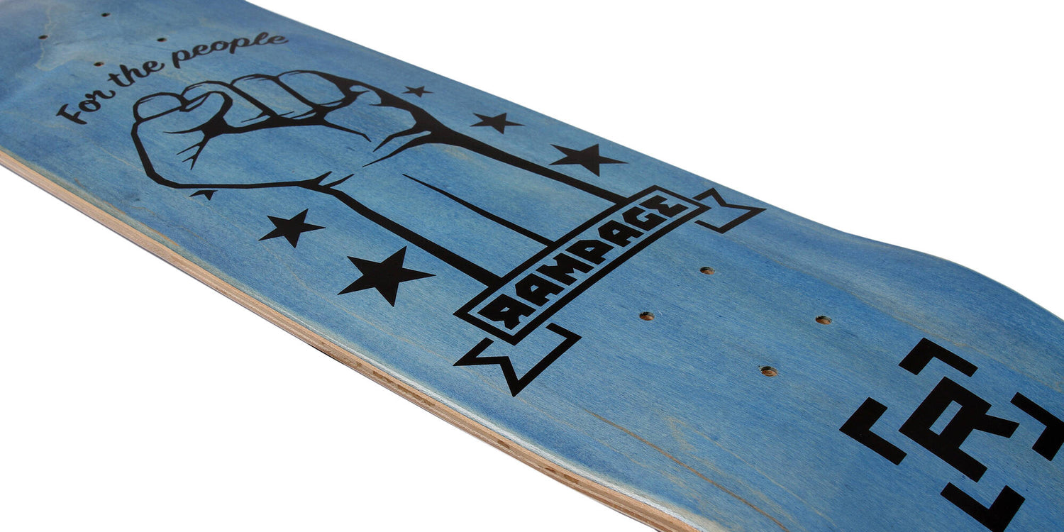 Rampage FTP Skateboard Deck - Blue 7.75"