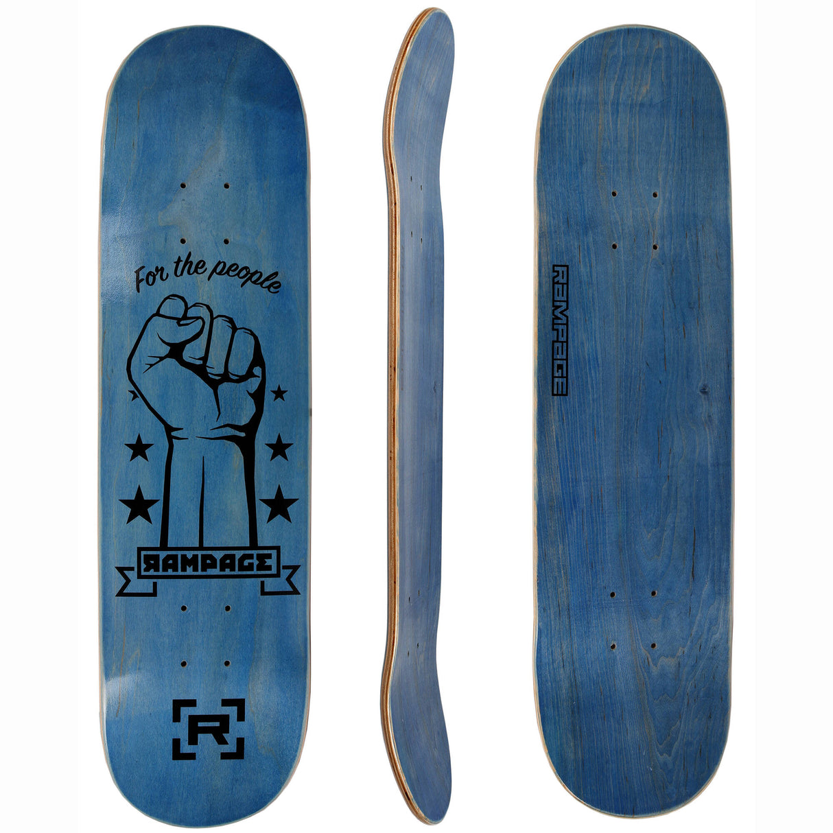 Rampage FTP Skateboard Deck - Blue 7.75"