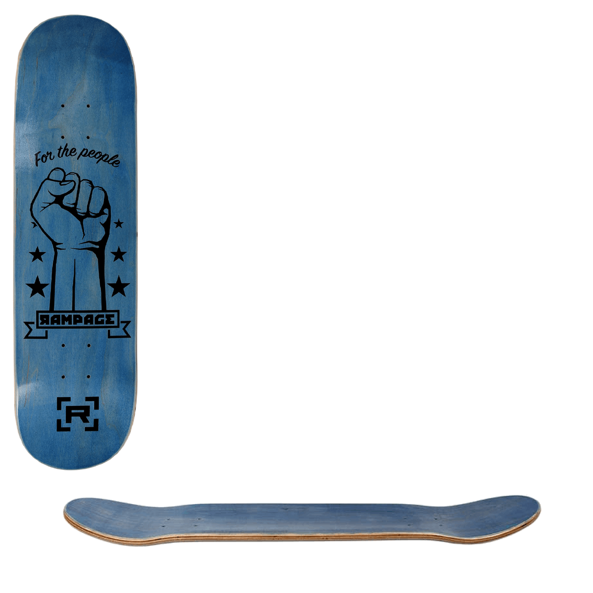 Rampage FTP Skateboard Deck - Blue 8''