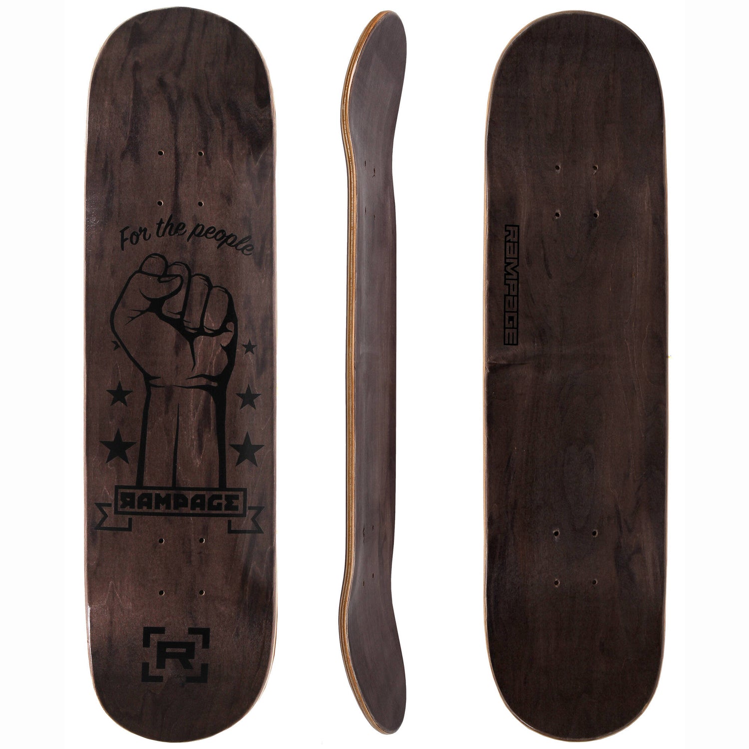 Rampage FTP Skateboard Deck - Charcoal 8.25''