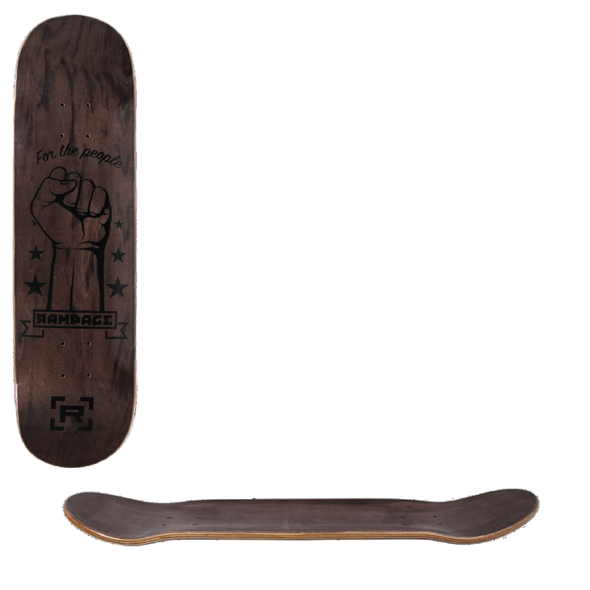 Rampage FTP Skateboard Deck - Charcoal 7.75''
