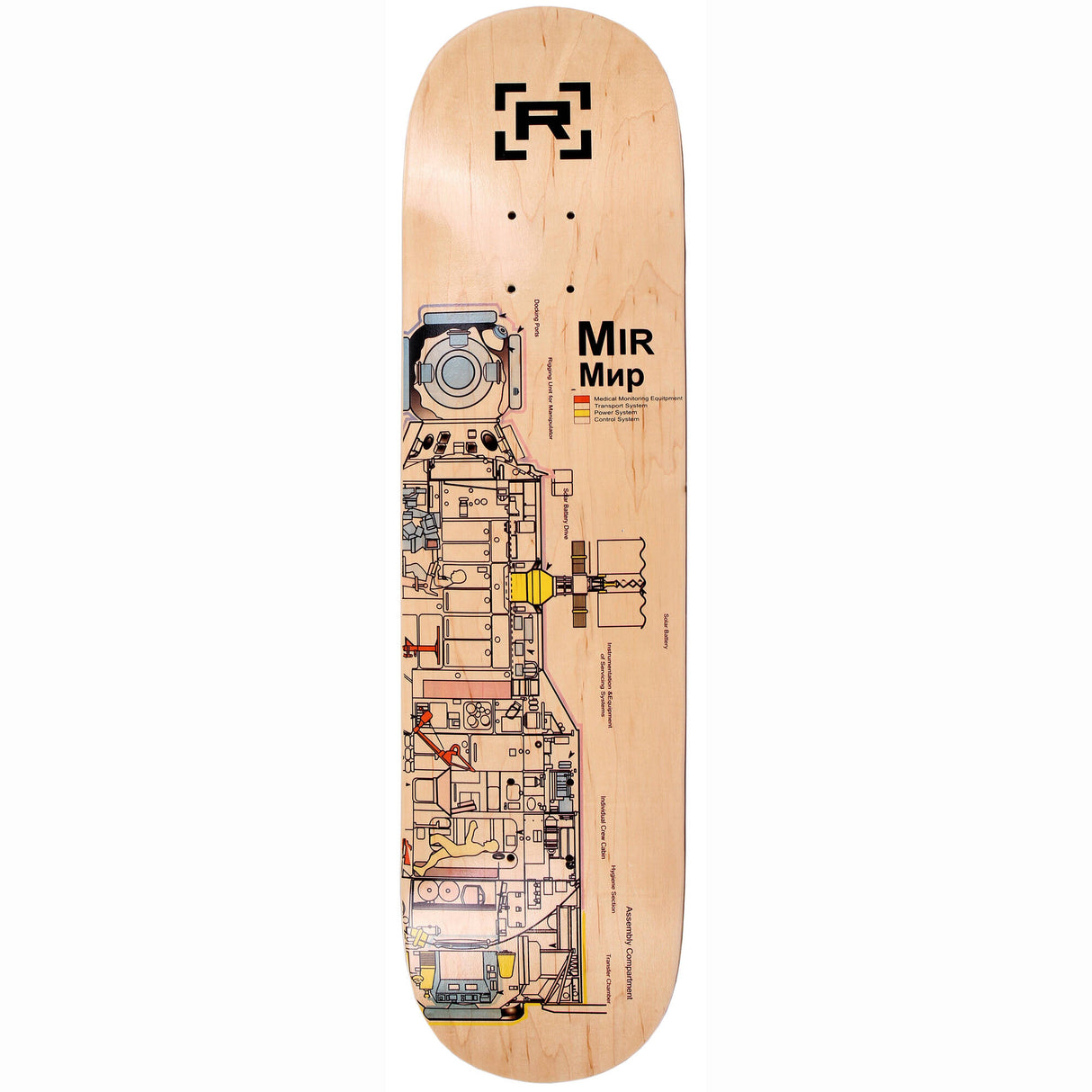 Rampage MIR Schematic Skateboard Deck - Natural 8''