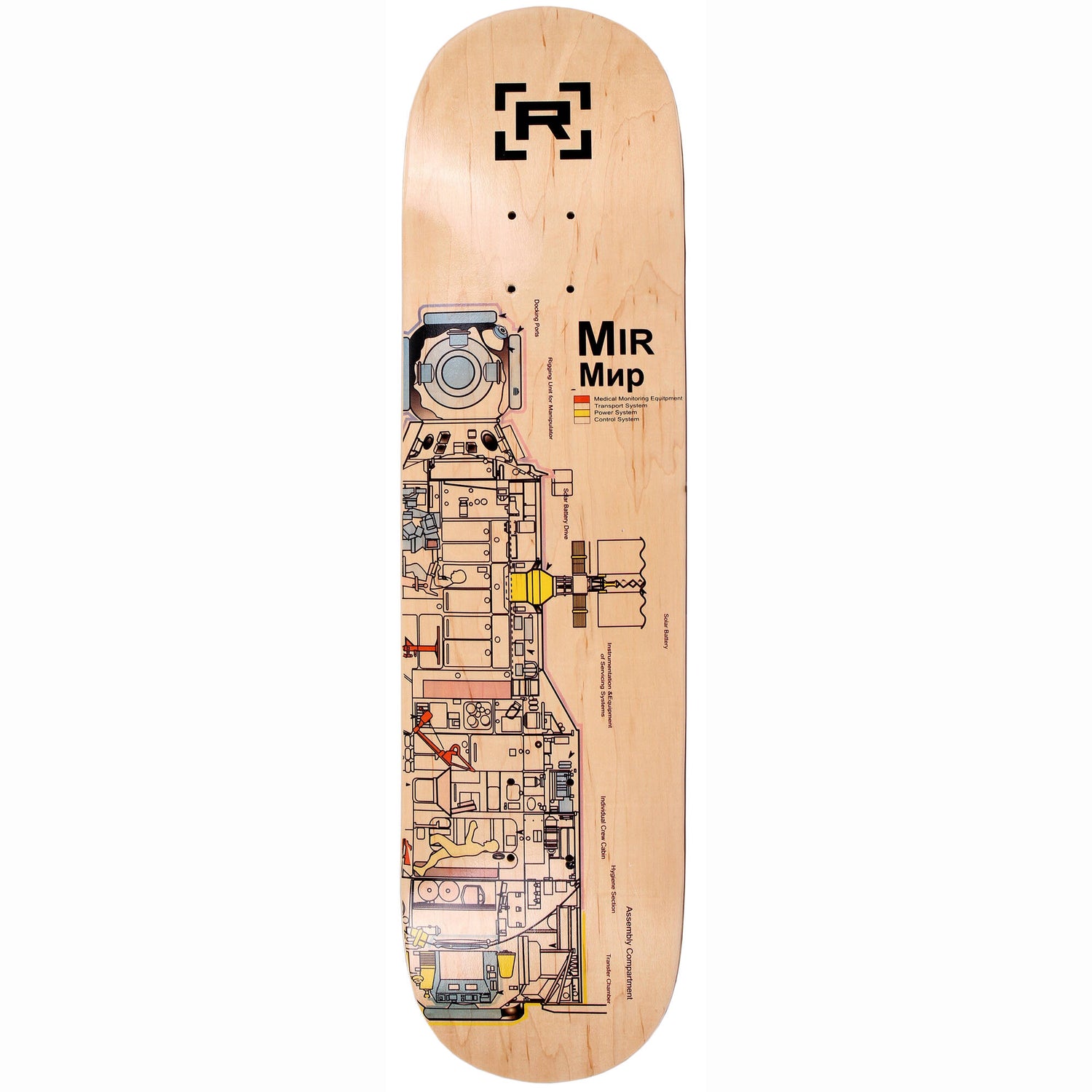 Rampage MIR Schematic Skateboard Deck - Natural 8.25''