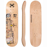 Rampage MIR Schematic Skateboard Deck - Natural 8''