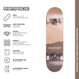 Rampage Plain Third Complete Skateboard - Natural/Black 8''