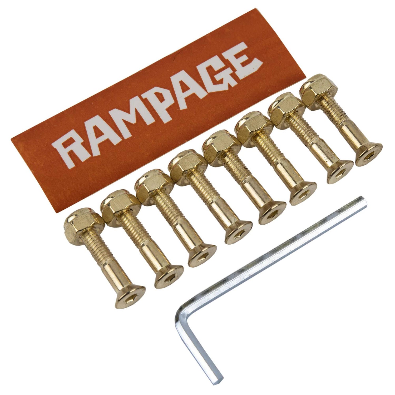 Rampage 1'' Skateboard Truck Bolts - Gold