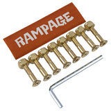 Rampage 1'' Skateboard Truck Bolts - Gold