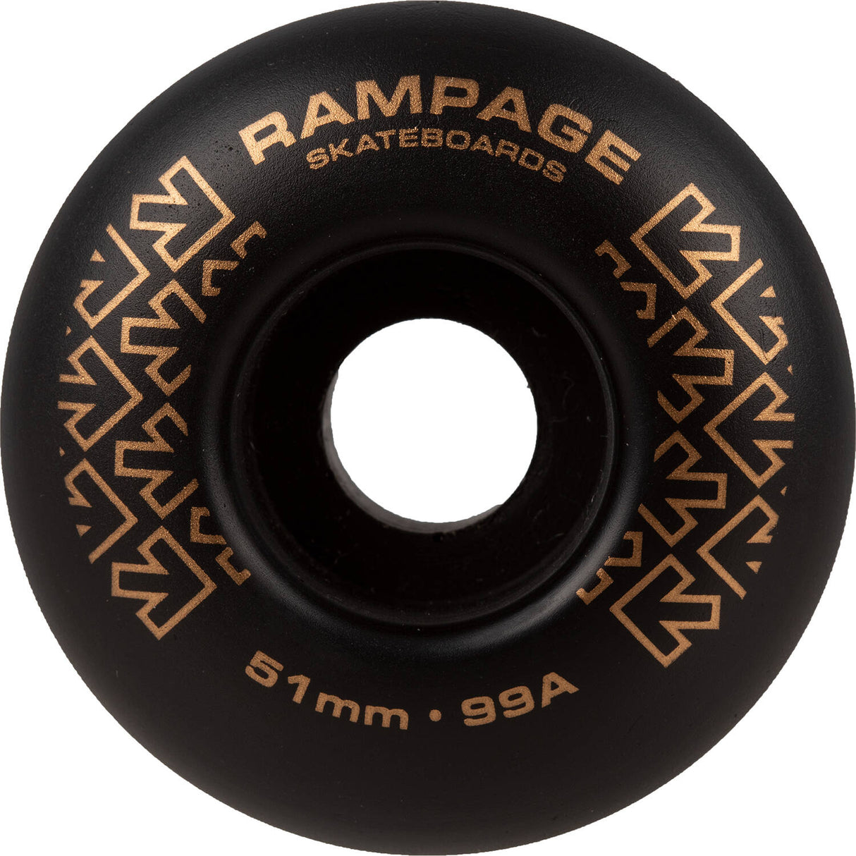 Rampage 99A Skateboard Wheels Black/Gold - 51 x 30mm