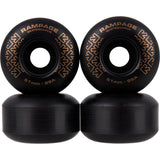 Rampage 99A Skateboard Wheels - Black/Gold 51 x 30mm
