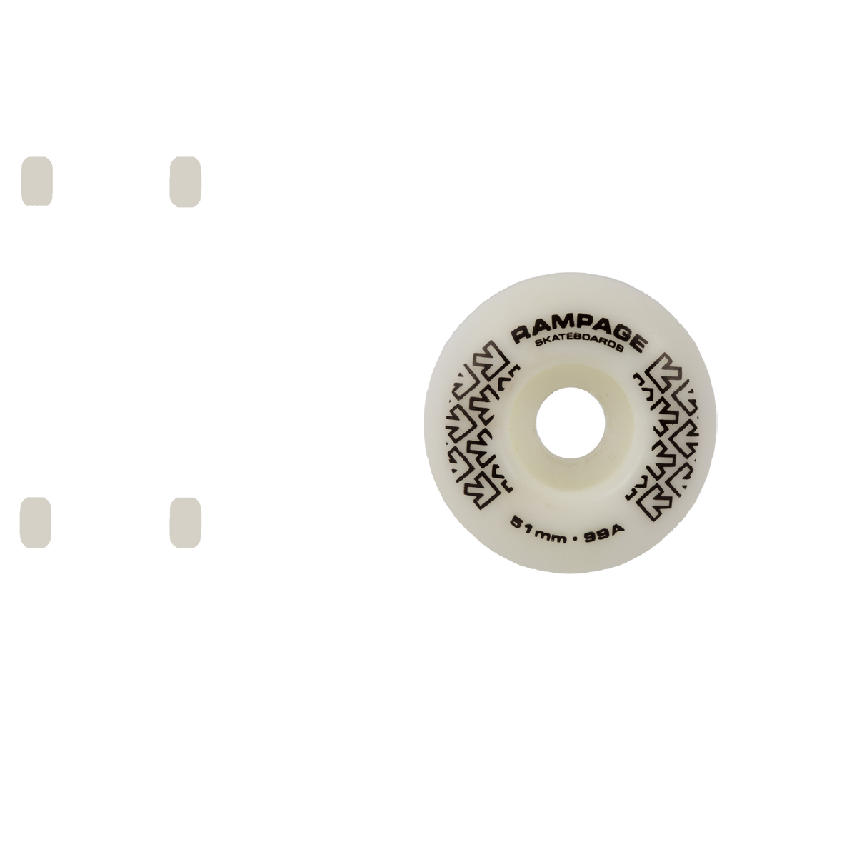 Rampage 99A Skateboard Wheels White/Black - 51 x 30mm
