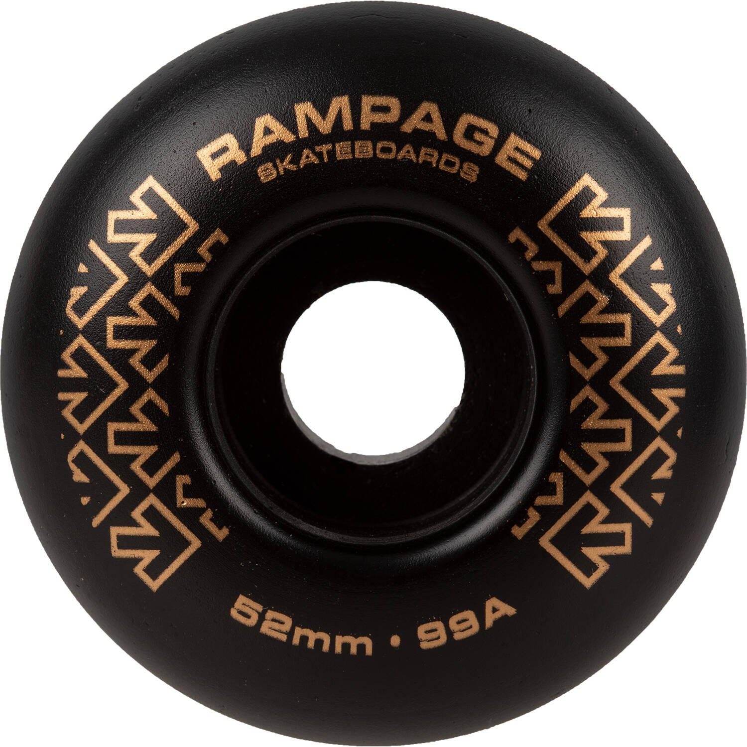 Rampage 99A Skateboard Wheels Black/Gold - 52 x 31mm