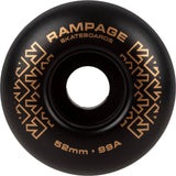 Rampage 99A Skateboard Wheels Black/Gold - 52 x 31mm