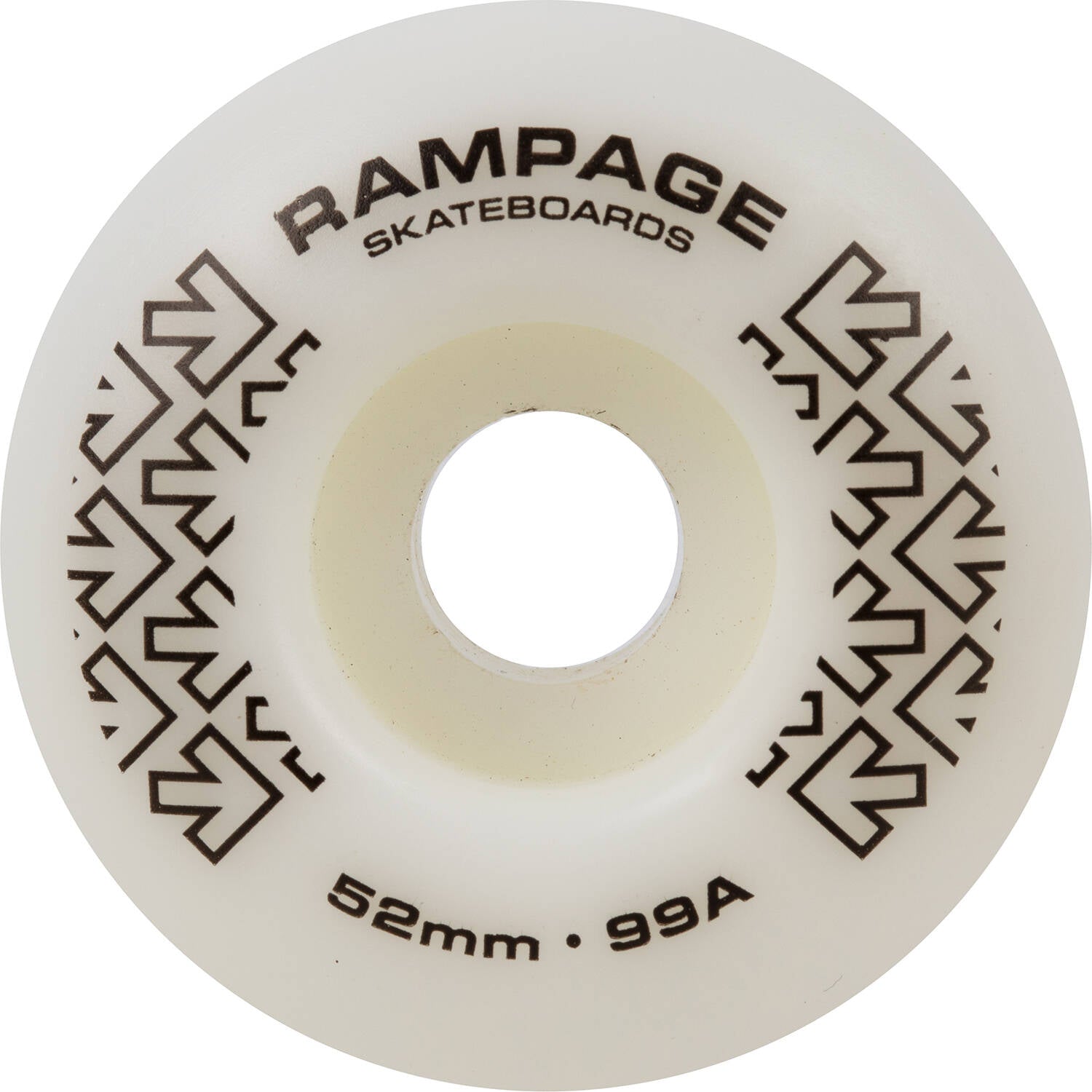 Rampage 99A Skateboard Wheels White/Black - 52 x 31mm