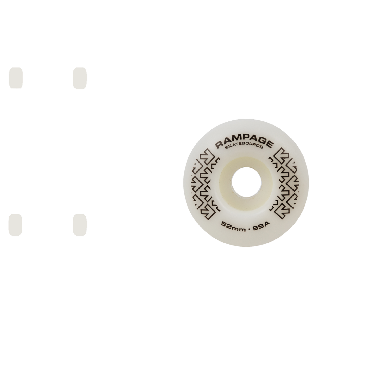 Rampage 99A Skateboard Wheels White/Black - 52 x 31mm