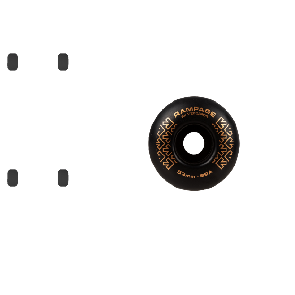 Rampage 99A Skateboard Wheels Black/Gold - 53 x 31mm