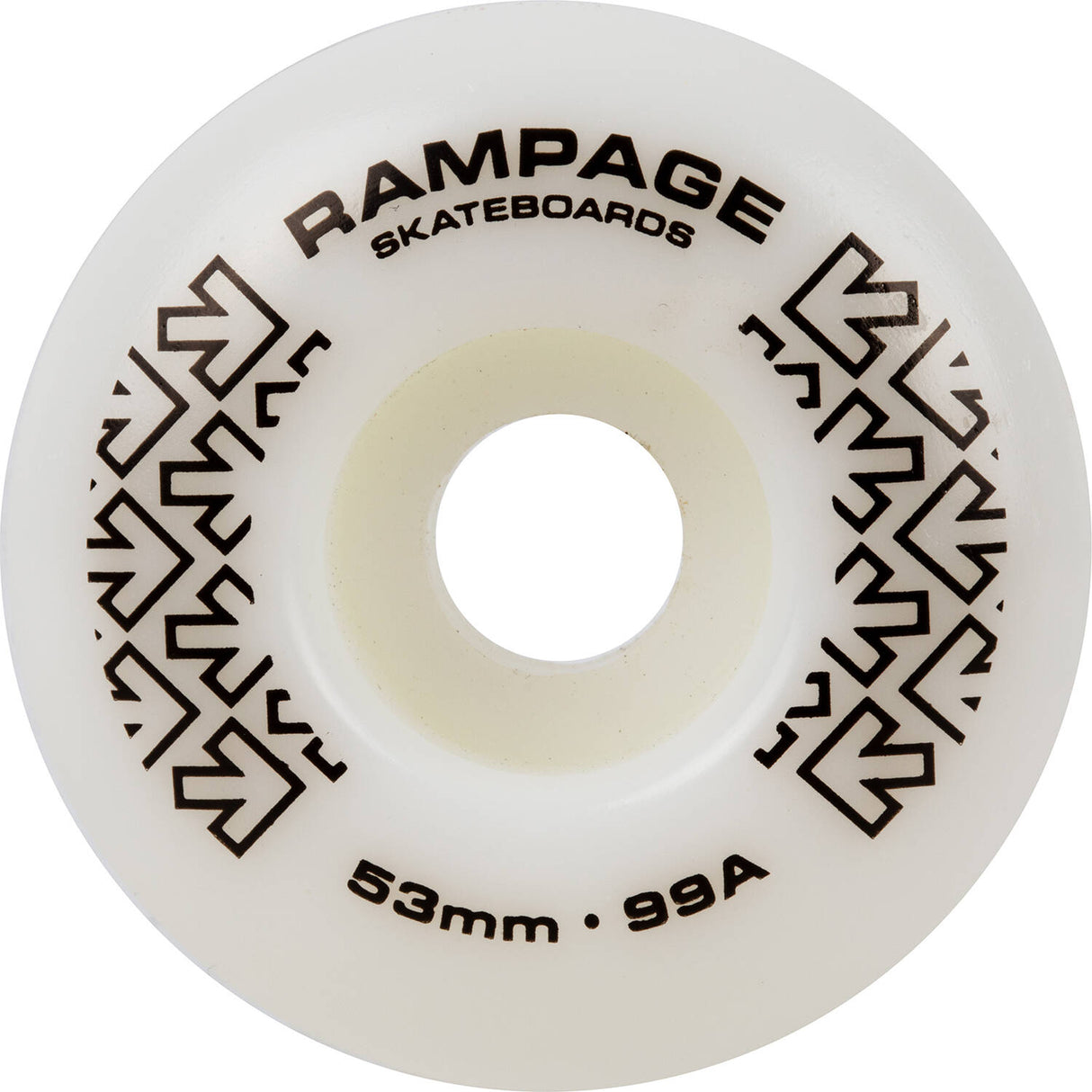 Rampage 99A Skateboard Wheels White/Black - 53 x 31mm