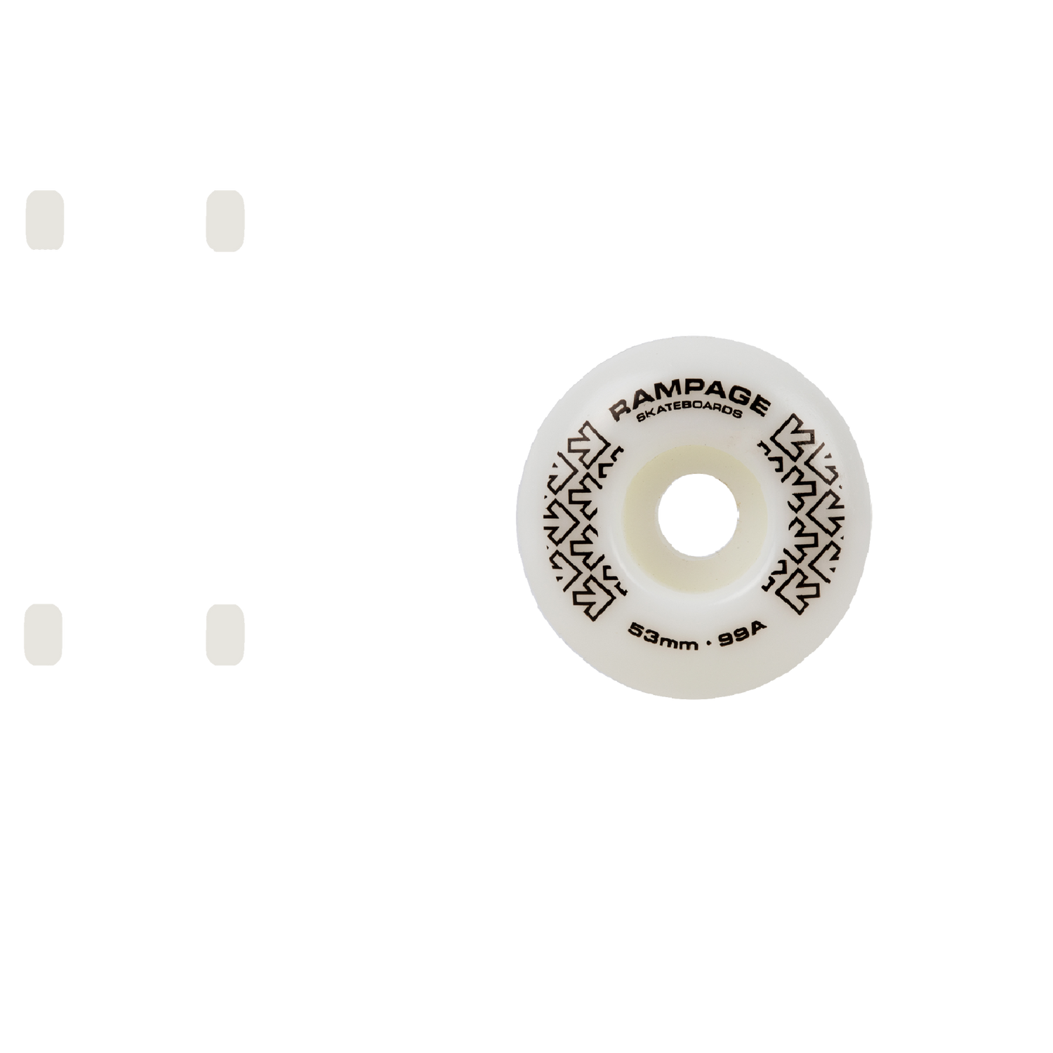 Rampage 99A Skateboard Wheels White/Black - 53 x 31mm