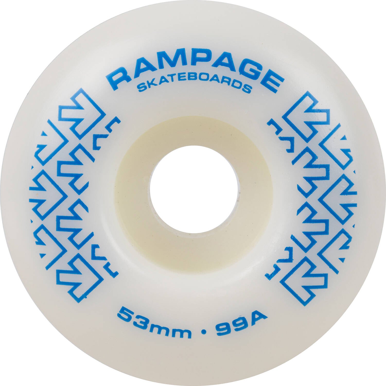 Rampage 99A Skateboard Wheels - White/Blue 53 x 31mm