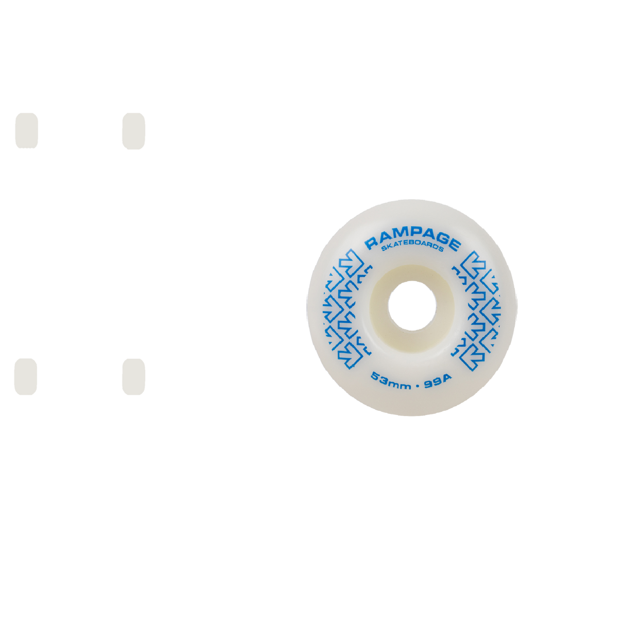 Rampage 99A 53mm Skateboard Wheels - White/Blue
