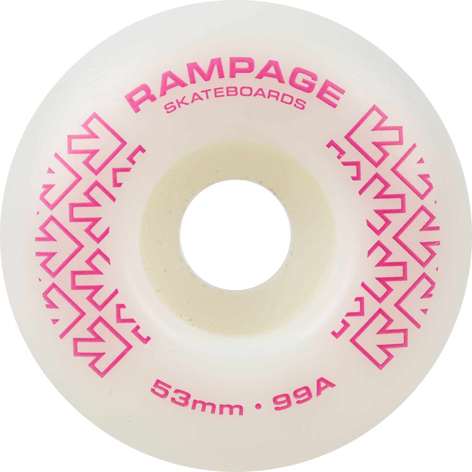 Rampage 99A 53mm Skateboard Wheels - White/Pink