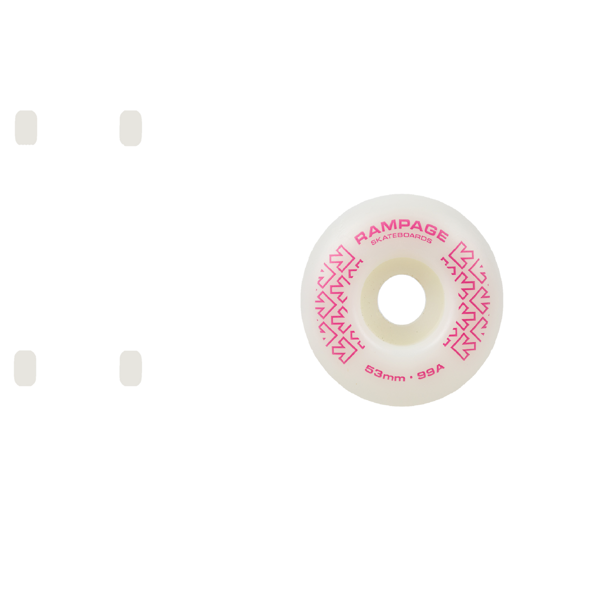 Rampage 99A 53mm Skateboard Wheels - White/Pink