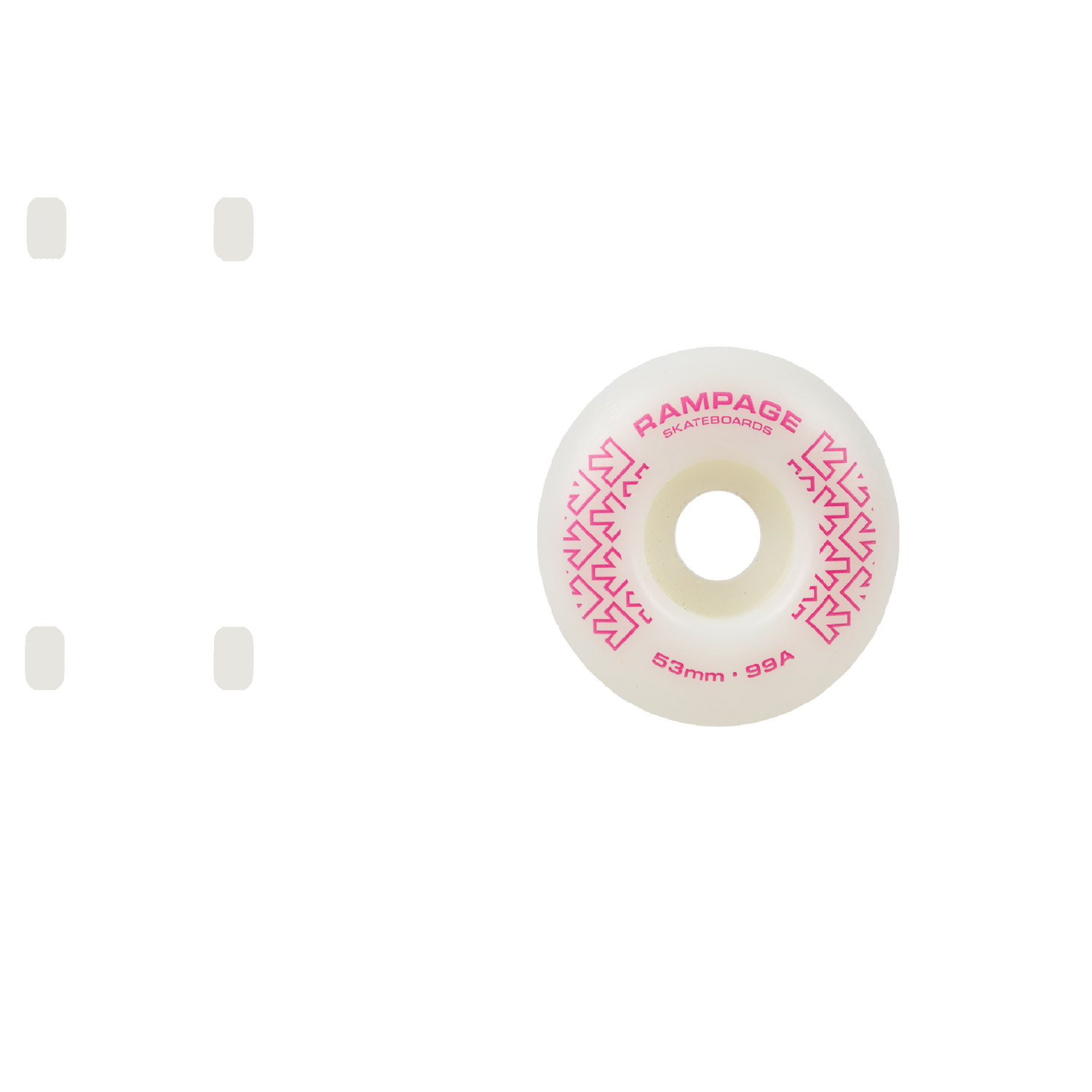 Rampage 99A 53mm Skateboard Wheels - White/Pink