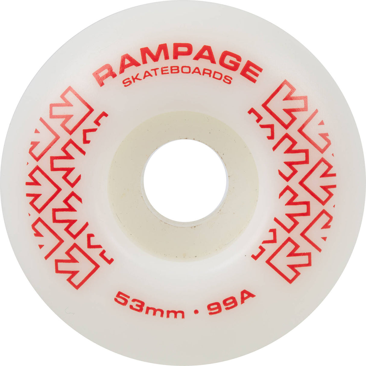 Rampage 99A 53mm Skateboard Wheels - White/Red