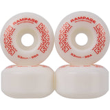 Rampage 99A Skateboard Wheels - White/Red 53 x 31mm