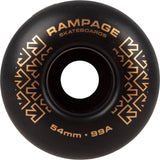 Rampage 99A Skateboard Wheels Black/Gold - 54 x 32mm