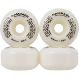Rampage 99A Skateboard Wheels - White/Black 54 x 32mm