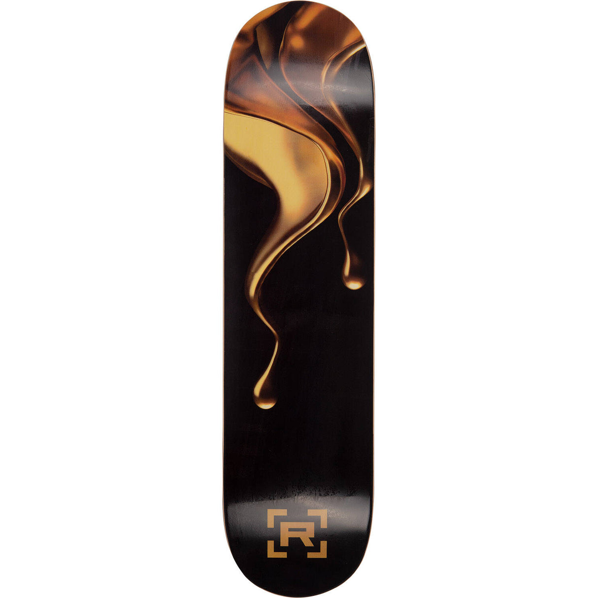 Rampage Liquid Gold Custom Skateboard - Black/Gold 8.25"