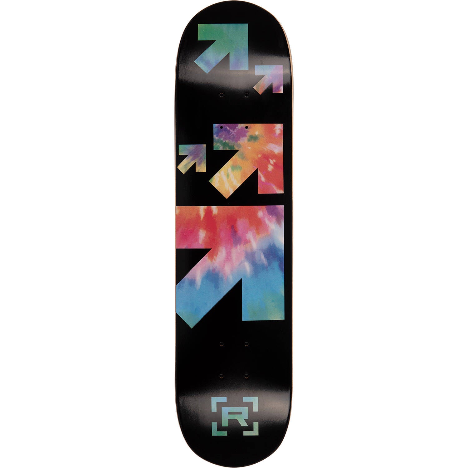 Rampage Tie Dye Arrows Custom Skateboard - Black/Multi 8.25"