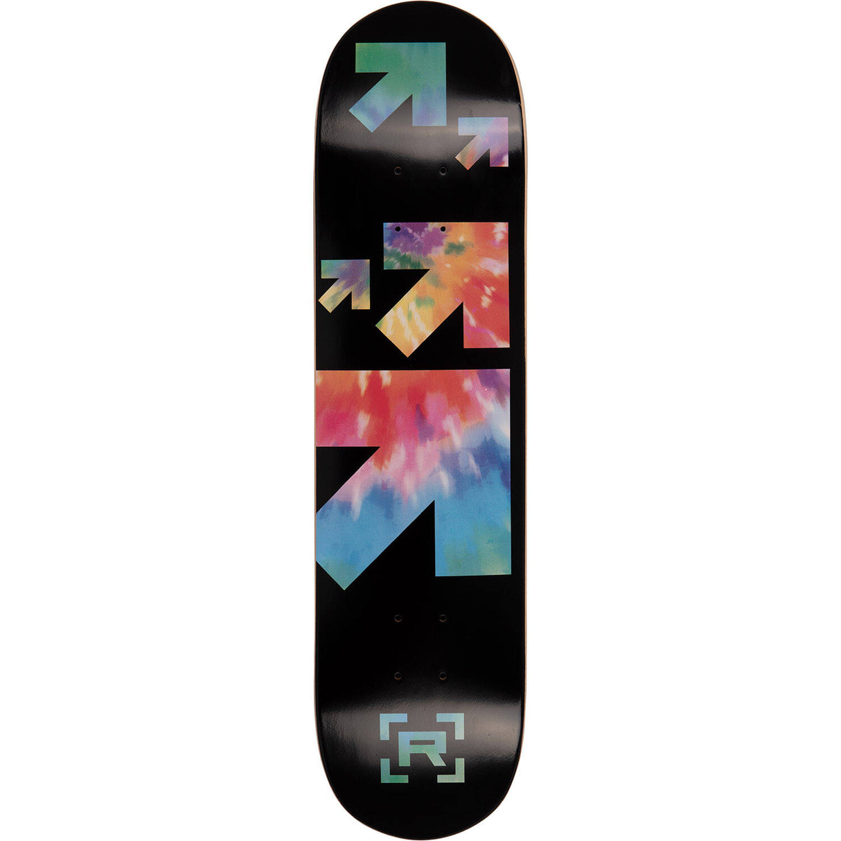 Rampage Tie Dye Arrows Custom Skateboard - Black/Multi 7.75"
